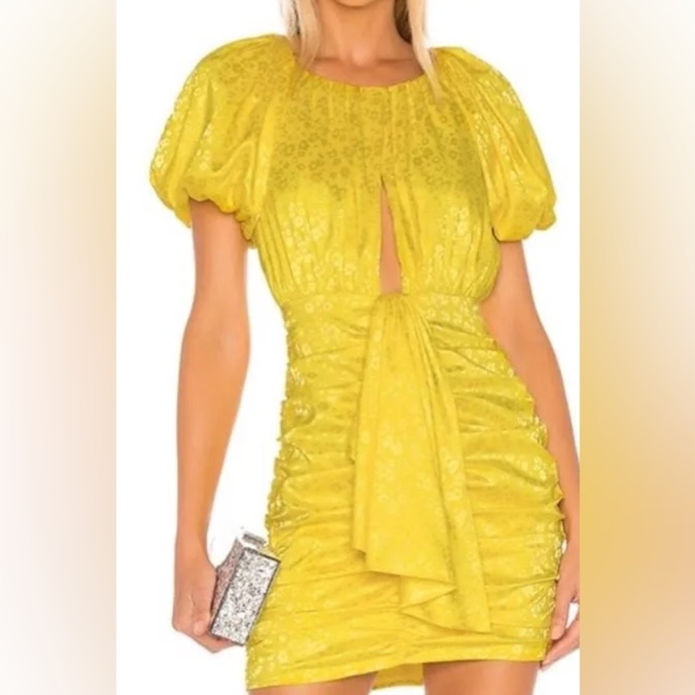 For Love And Lemons Yellow Mini Dress